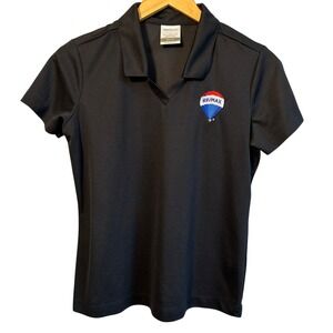 RE/MAX Nike M Golf Womens Dri-FIT Polo Shirt Black V-Neck Activewear Embroidered